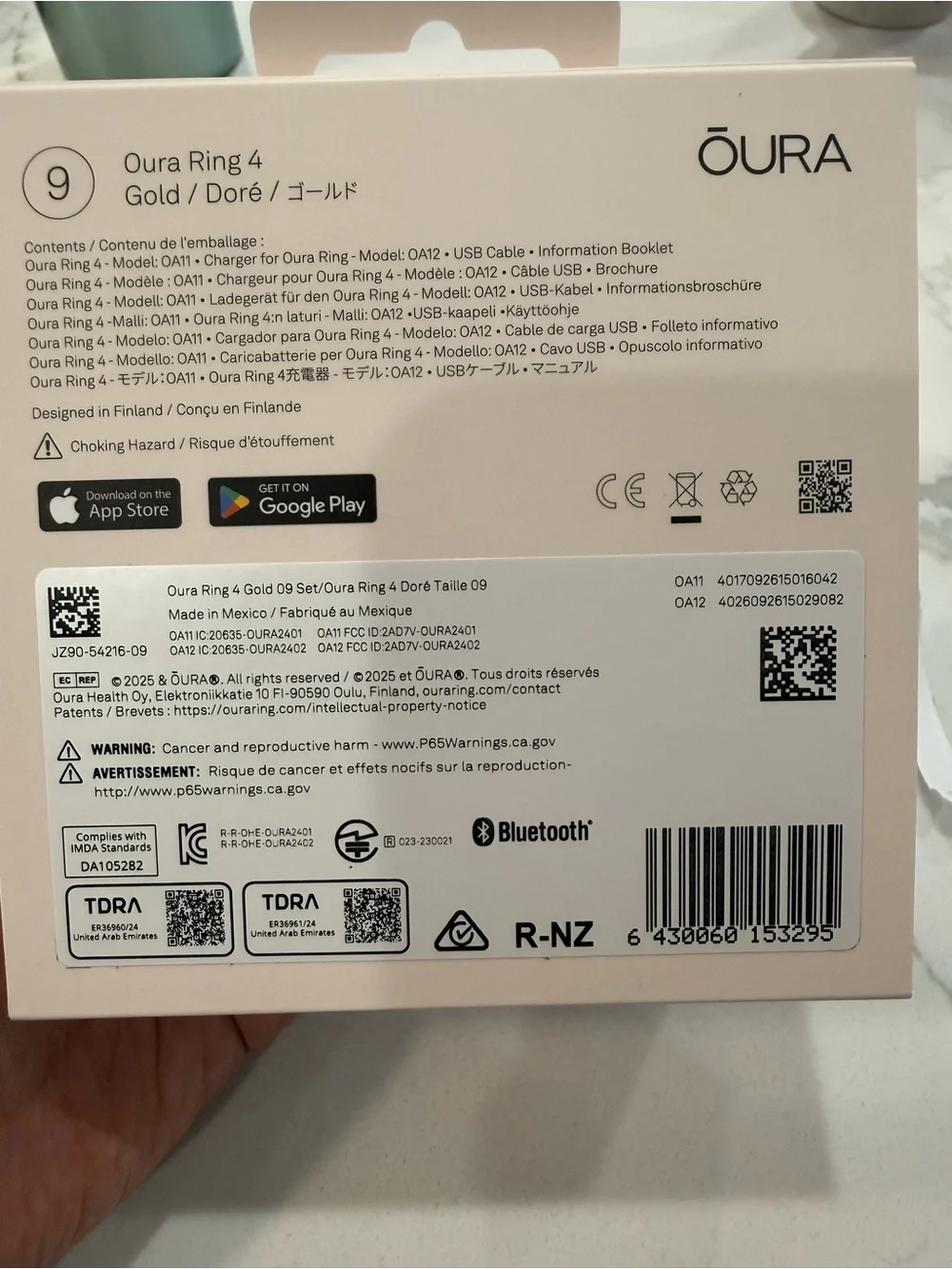 NEW Oura Ring 4 Gold size 9